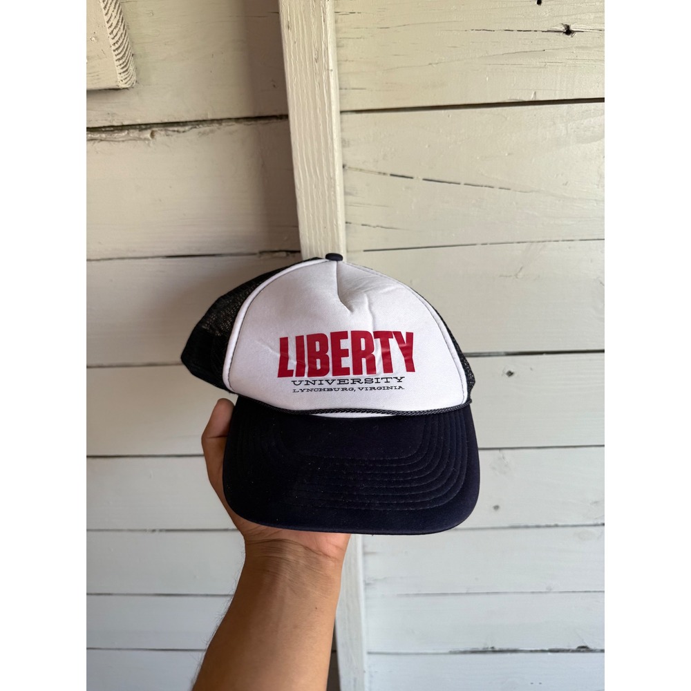 Liberty University Otto Trucker Hat Navy Blue White Snapback Mesh Cap